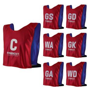 Trident Reversible Netball Bibs Set – Red/Blue (Senior)