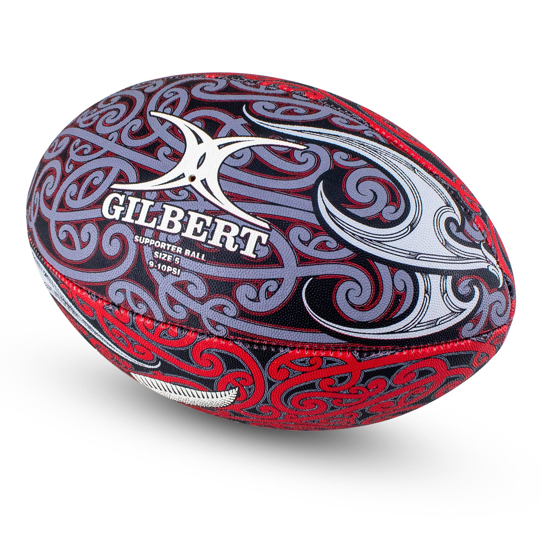 Gilbert All Blacks Māori Supporter Rugby Ball (Size 5) - Skoolah