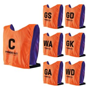 Trident Reversible Netball Bibs Set – Blue/Orange (Senior)
