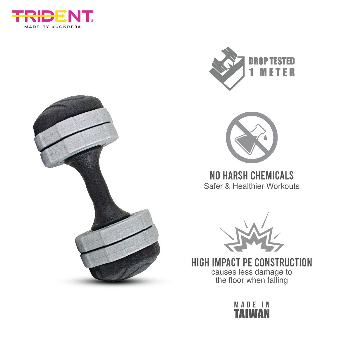 Trident Master Premium Adjustable Dumbbell – 7.5kg (Pair) - Skoolah